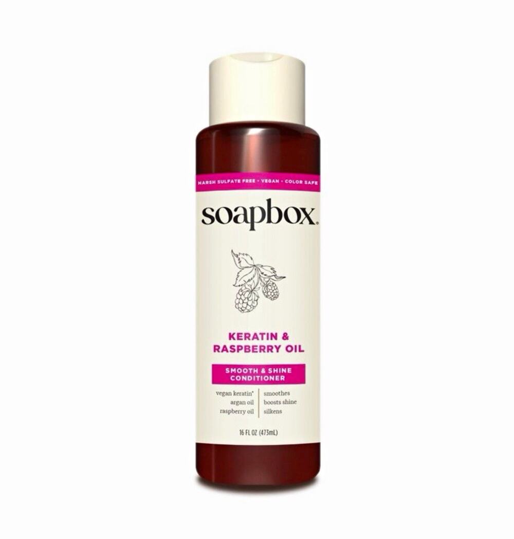 Soapbox Keratin + Raspberry Oil Conditioner Anti-Frizz Vegan 16 fl oz